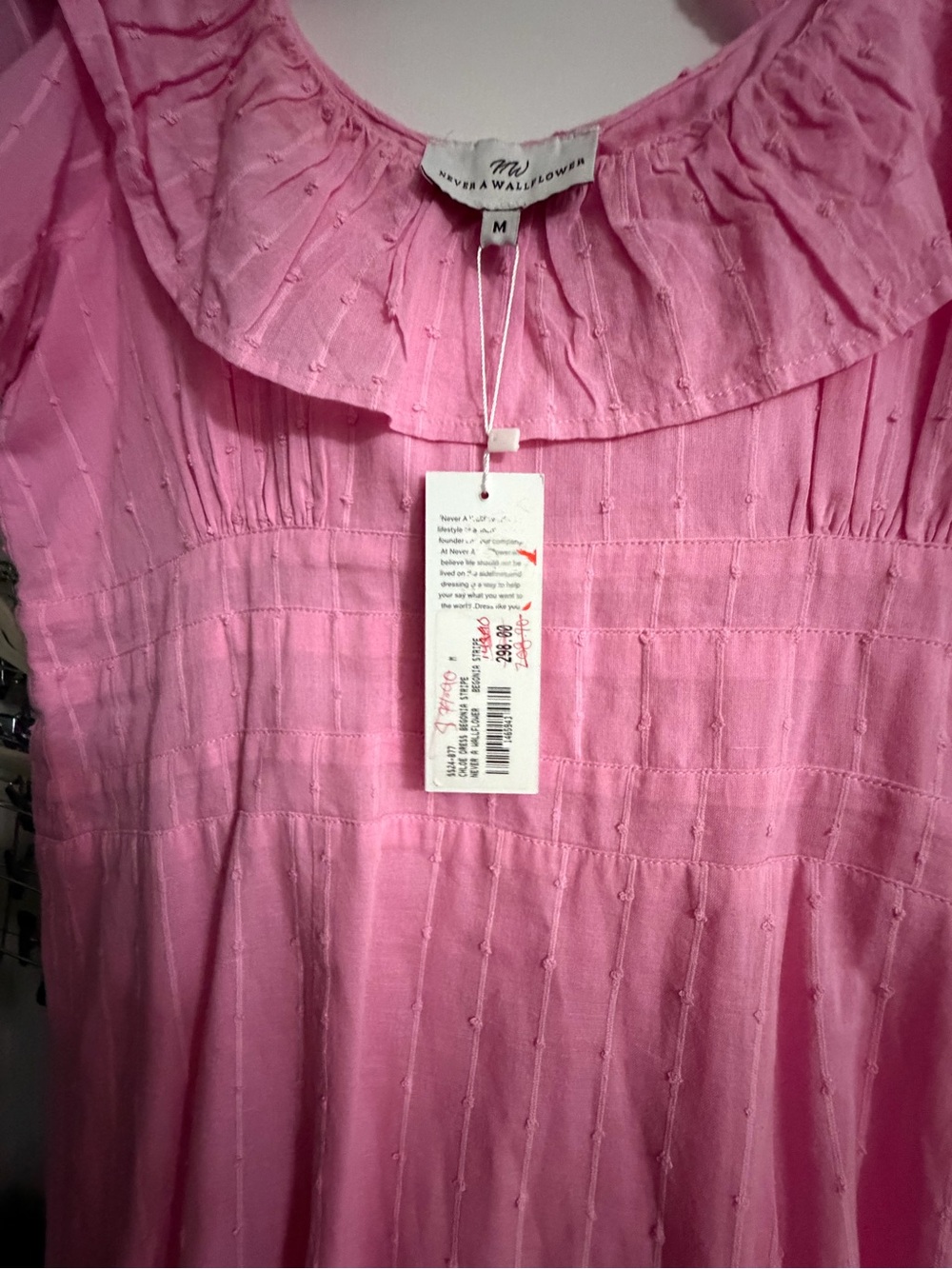 Pink Ruffle Neck Dress - Picture 4 of 4
